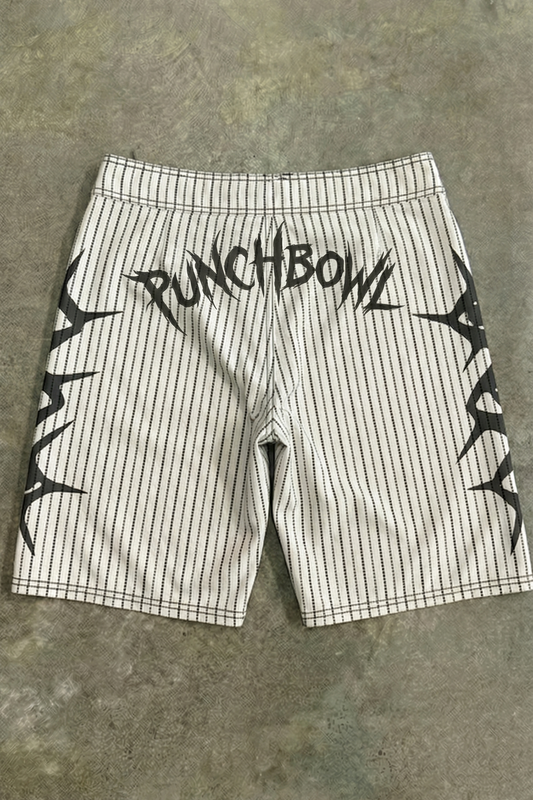 White Pinstriped Boardshorts